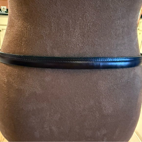 Etienne Aigner Dark Brown Leather Belt equestrian - Picture 5 of 8